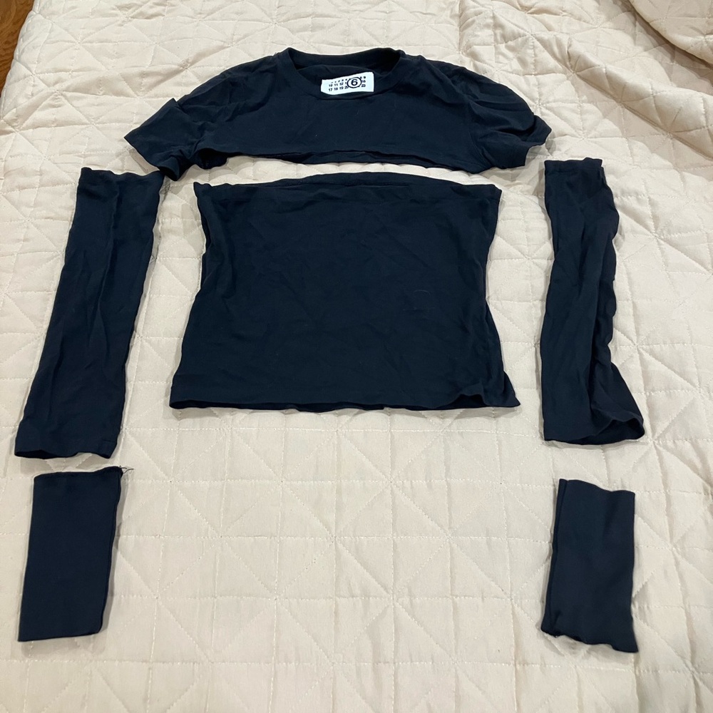 Maison  Margiela Black bodycon Top t shirt